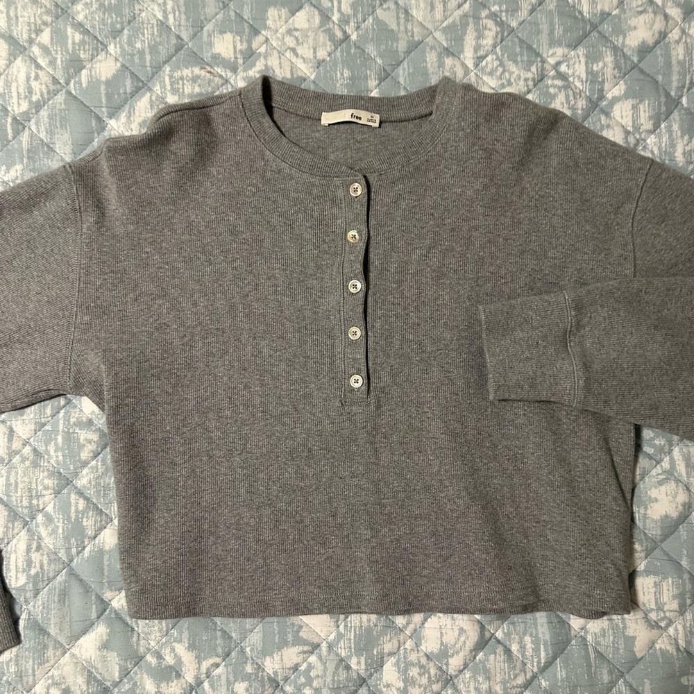 Wilfred Free Grey Button-Up Women's Top